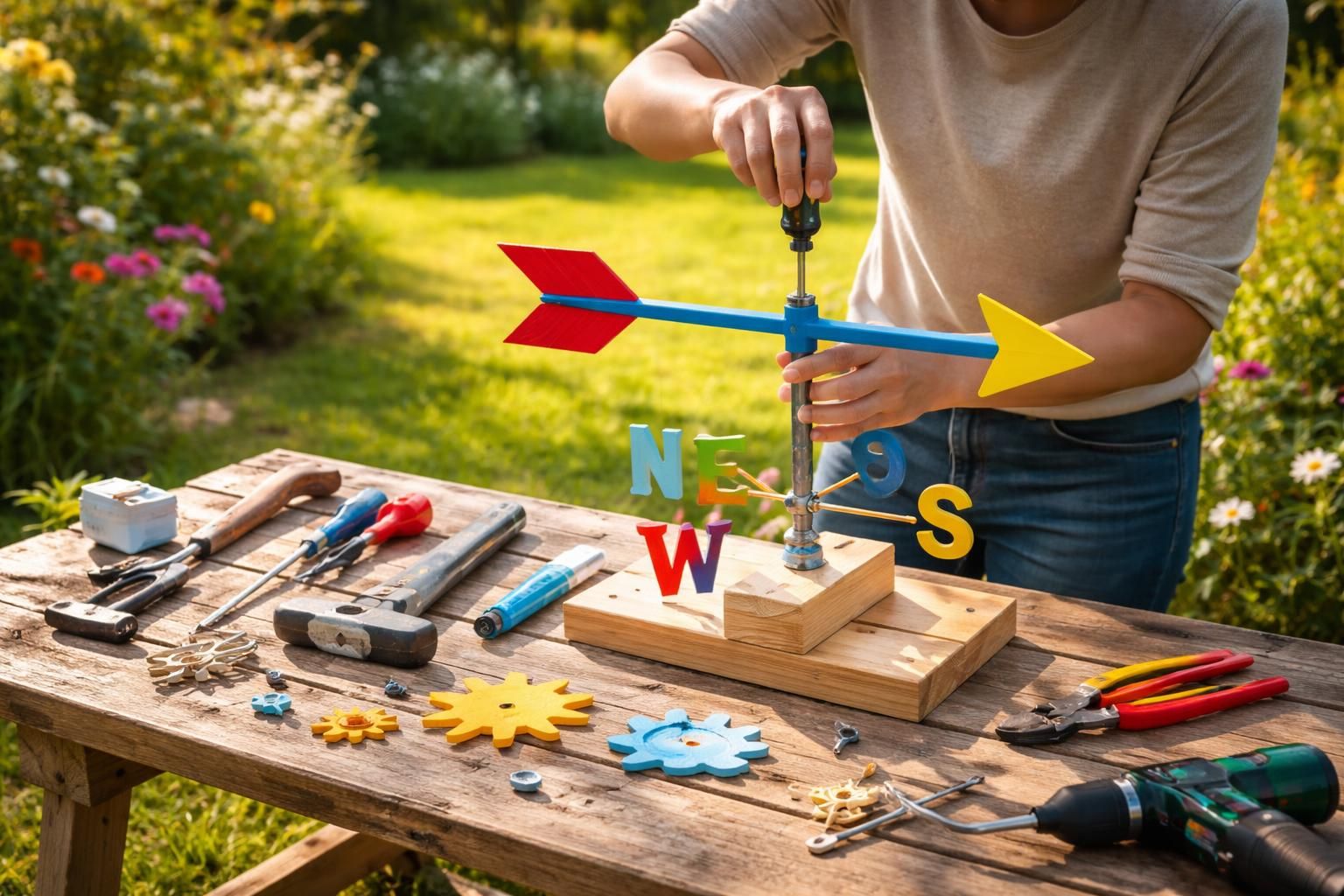 apprenez à fabriquer une girouette facilement avec ce projet de bricolage ludique, idéal pour embellir votre jardin et suivre la direction du vent.