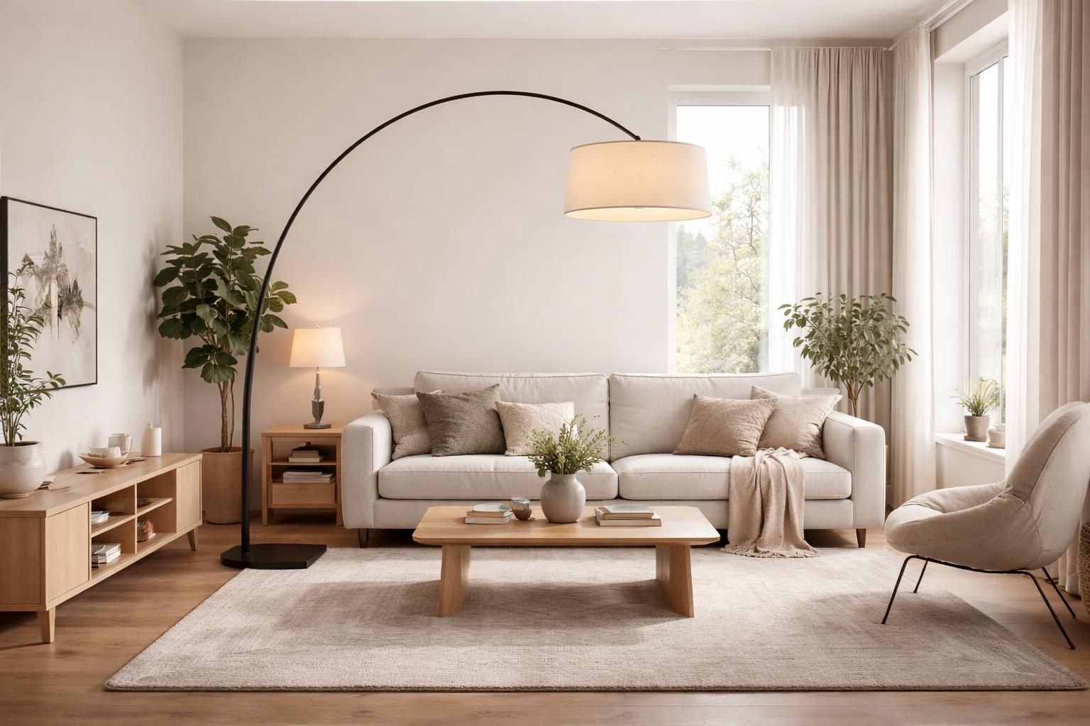 découvrez comment intégrer une lampe sur pied en arc, ce luminaire culte, dans votre salon pour allier style et éclairage optimal.