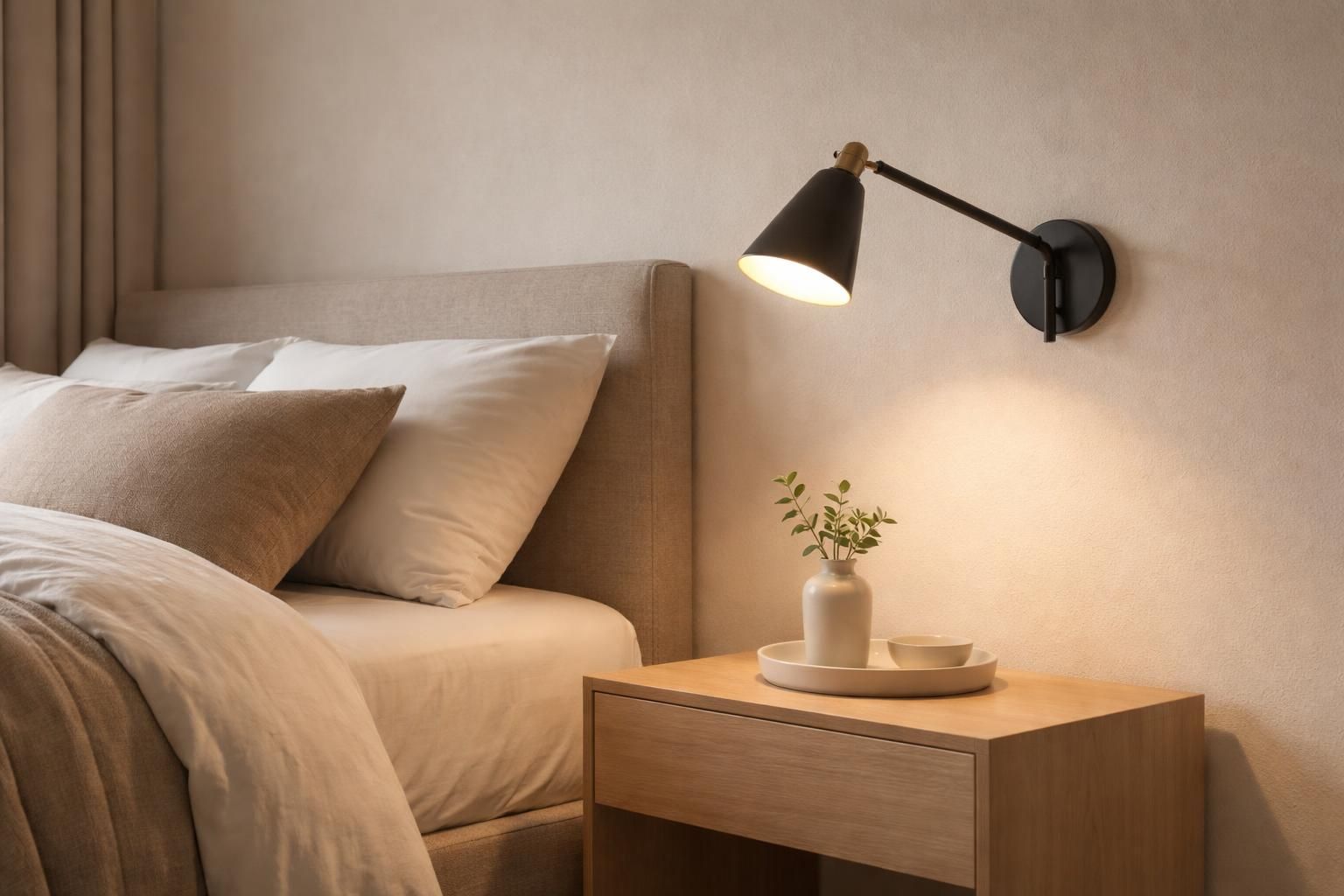 découvrez comment une lampe de chevet murale peut optimiser l'espace sur votre table de nuit tout en apportant style et fonctionnalité à votre chambre.