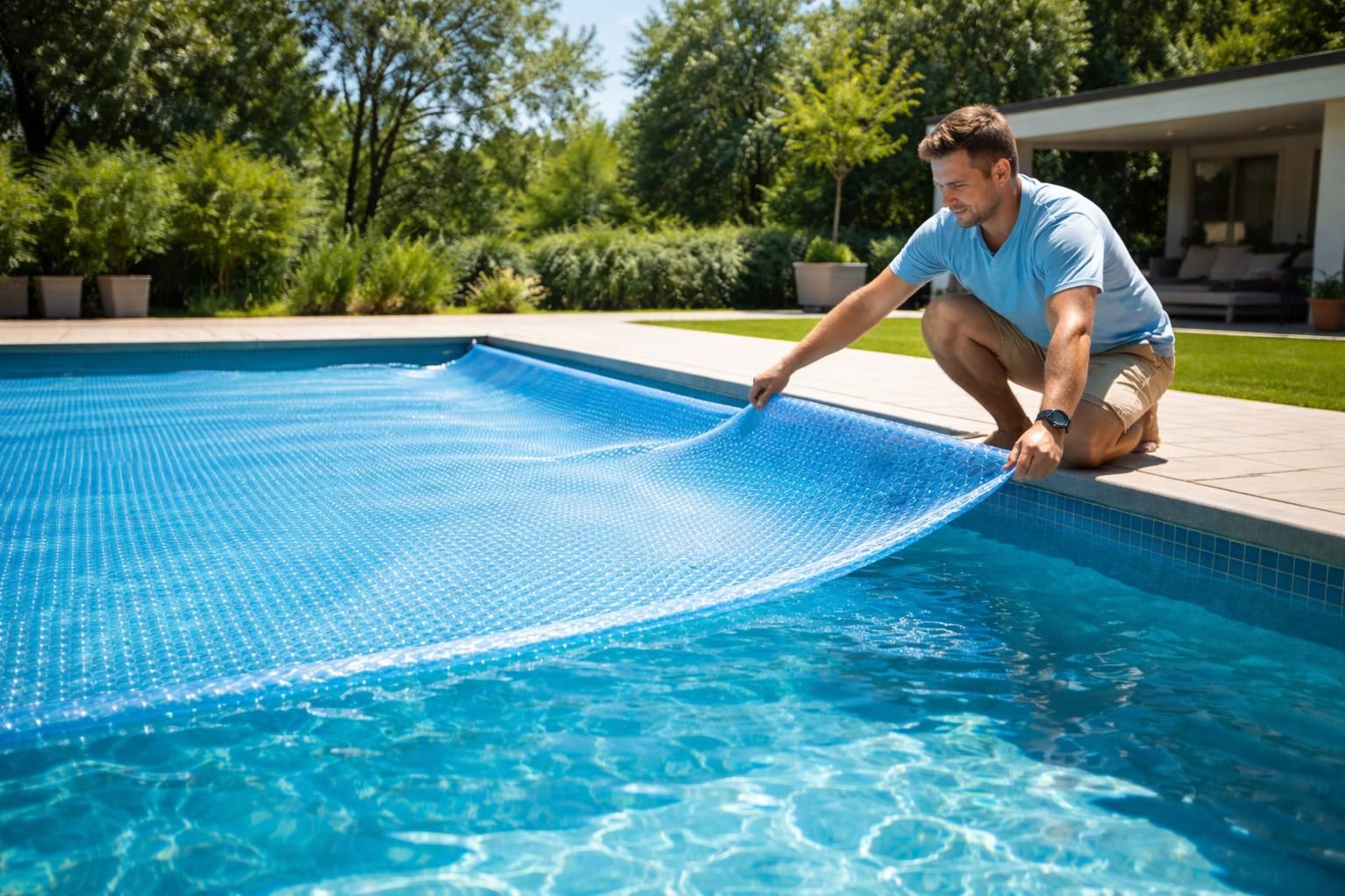 découvrez quand et comment poser une bâche à bulles pour chauffer efficacement l'eau de votre piscine tout en économisant de l'énergie.